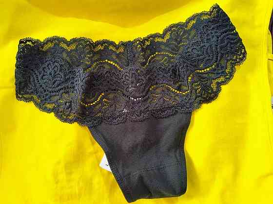 Стрінги мереживні чорні бавовна 2 шт. в уп Lans 22/030 Київ