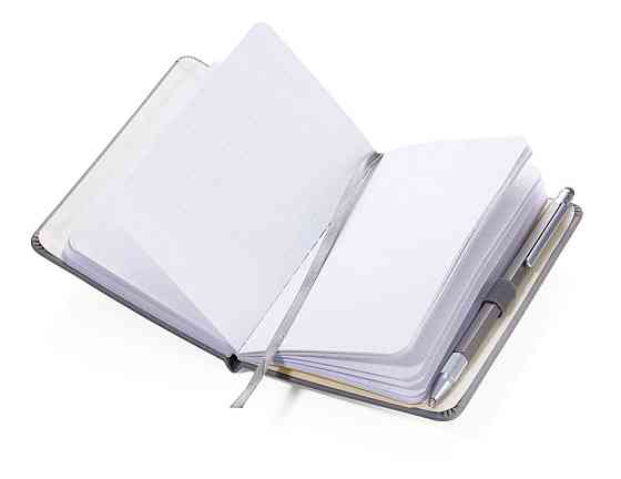 Блокнот с шариковой ручкой Troika Slim серый Ровно