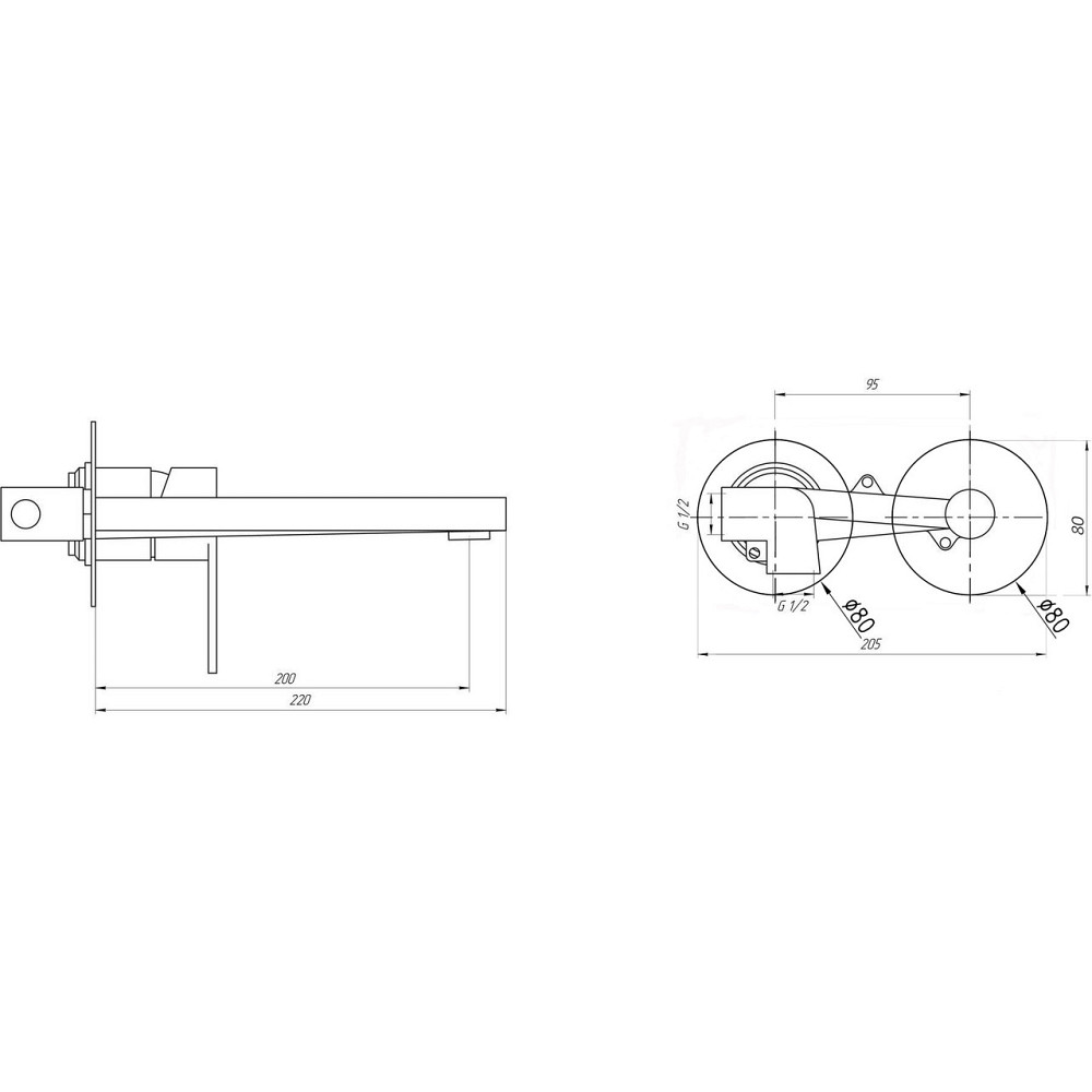 Змішувач для умивальника TOPAZ BARTS TB-07235-H36 вбудований у стіну, cartridge D35 (000031401) Київ - фото 6