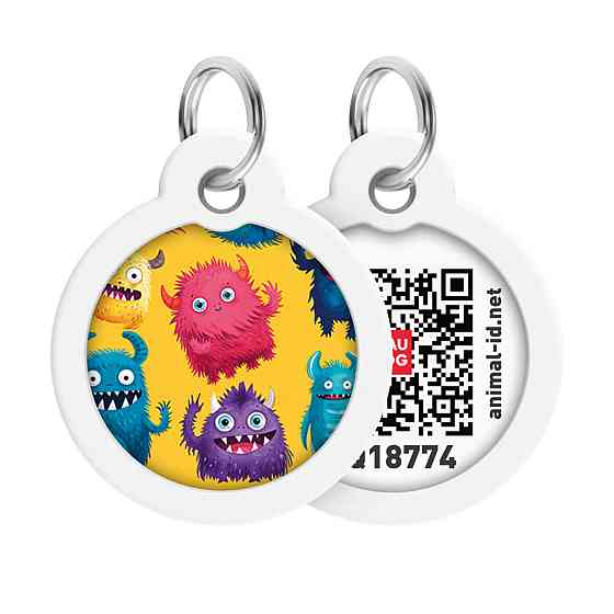 Адресник для собак и кошек металлический WAUDOG Smart ID с QR паспортом, рисунок 