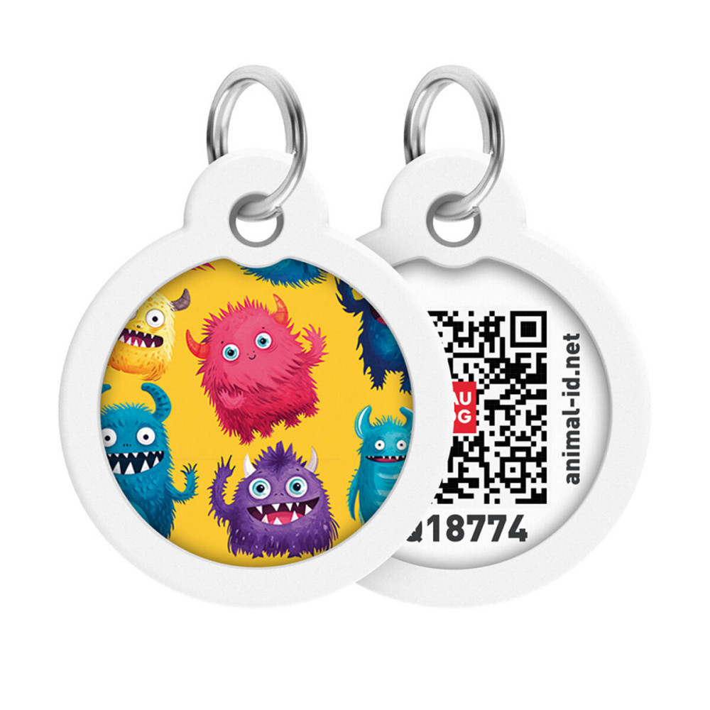 Адресник для собак и кошек металлический WAUDOG Smart ID с QR паспортом, рисунок 