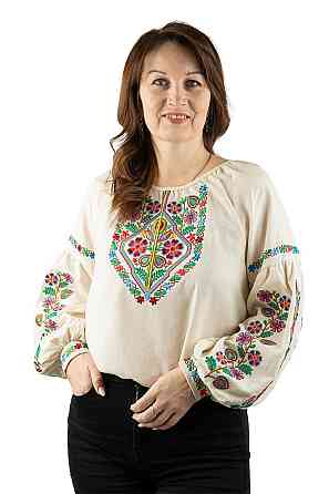 Вишиванка жіноча, натуральна лляна топ 56/58 Київ