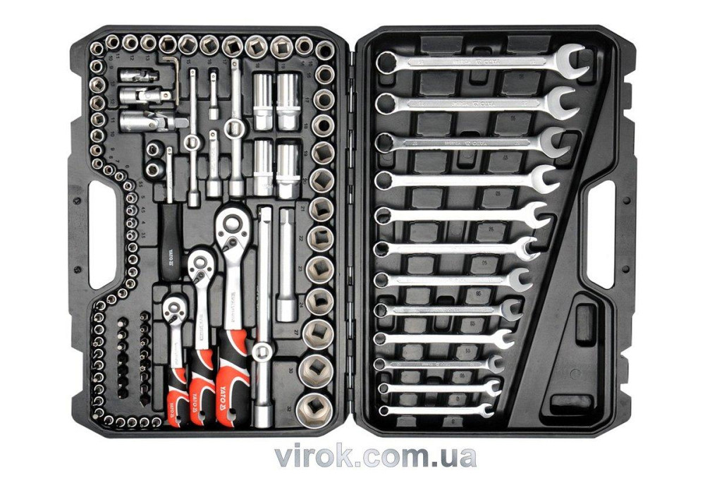 Набір головок торцевих YATO : квадрат 1/2", 3/8", 1/4" з інструментами, насадками. 111 шт. [2] Одеса - фото 1