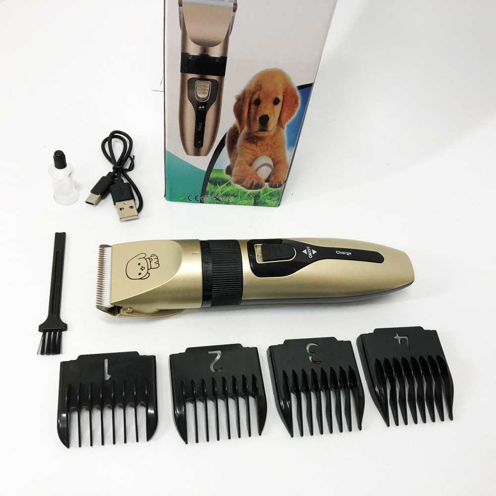 Машинка триммер для стрижки тварин собак / котів на акумуляторі з набором насадок Puppy SP-19 Львів - фото 4