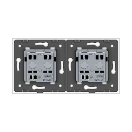 LIVOLO Розетка двомісна універсальна Livolo білий скло (VL-C7FCT22-4WP) Киев