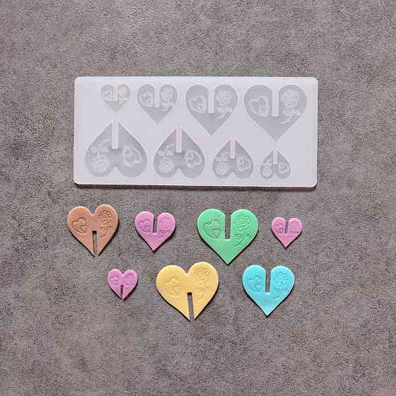 Молд силиконовый Сердечка 219 на 99 мм серый Киев