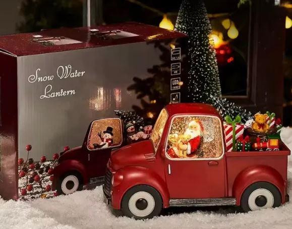 Новорічний нічник Ліхтар Машинка з Санта-клаусом Дід Мороз Одеса - фото 1