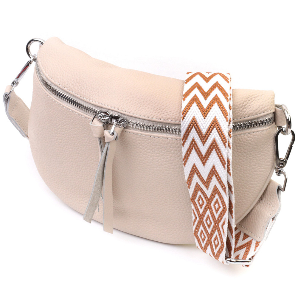 Кожаная сумка для женщин через плечо с мини кошельком Vintage 22664 Белая Киев - изображение 1