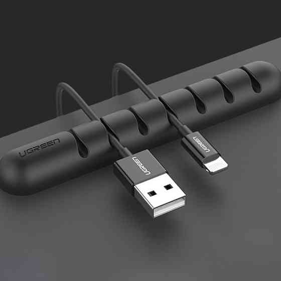 Органайзер держатель для кабелей Ugreen LP114 для 7 проводов (Черный) Николаев