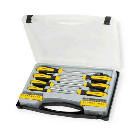 Набор отверток 7 шт магнитные - шлиц 3,4,6,6мм; крест 5,6мм + 20 бит (кейс) Мукачево