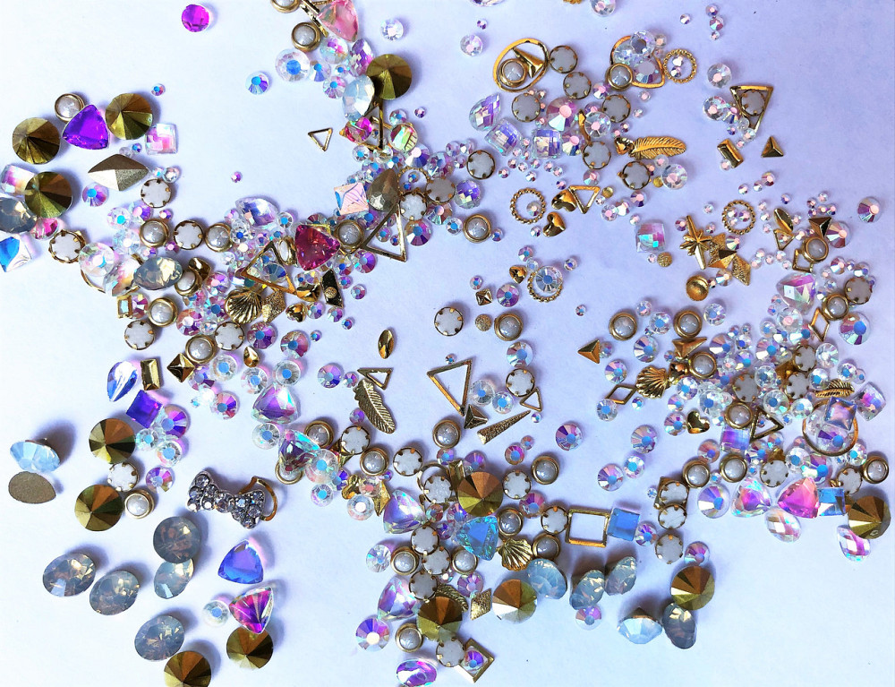 Стрази Swarovski мікс різні розміри і форми + формочки різних форм (1400 шт) АВ , бріліант і лілові. Київ - фото 9