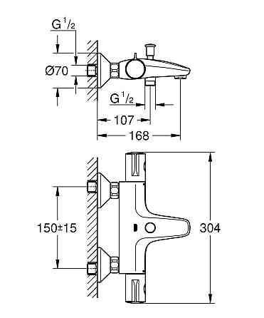 Термостат для ванни Grohe Grohtherm 800   ( 1022032430 ) 38165 Харків