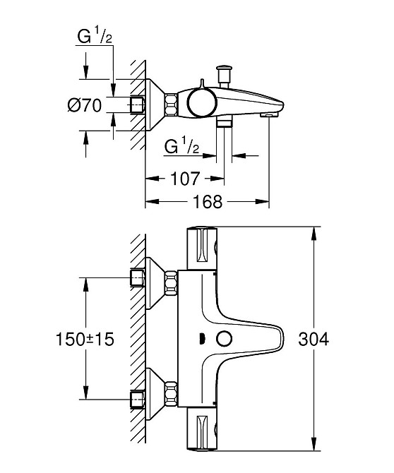 Термостат для ванни Grohe Grohtherm 800   ( 1022032430 ) 38165 Харків - фото 5