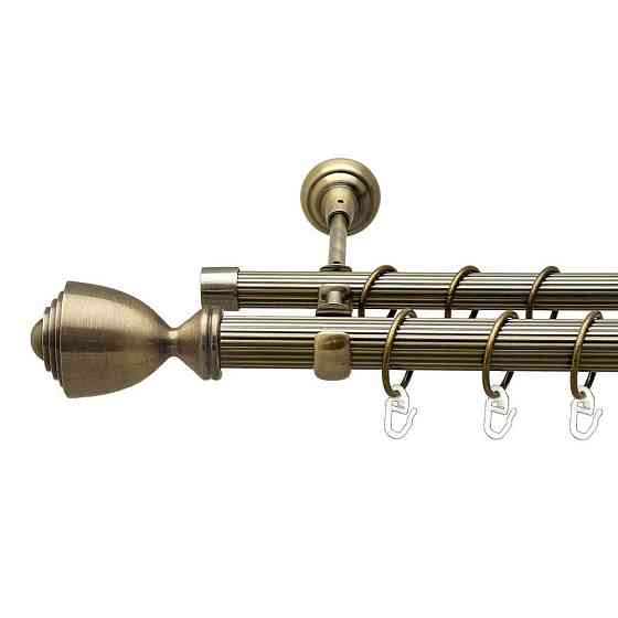 Карниз Orvit Палаціо металевий дворядний відкритий рифлена труба кільце металеве Антик 25\19 мм 200 см Львов