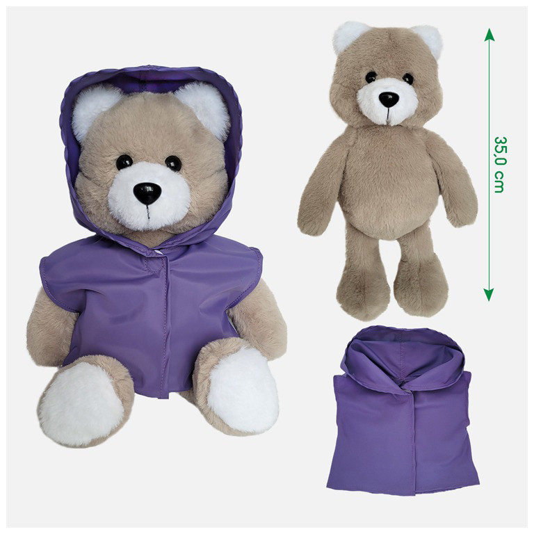 Мягконабивная игрушка пушистый Мишка МС 080501-04 в фиолетовом плаще 35 см. Винница - изображение 2