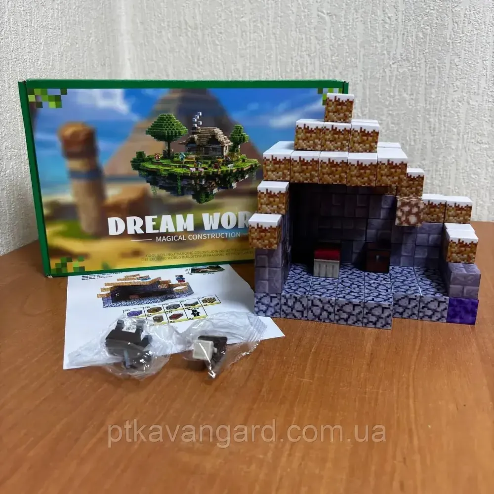 Магнитный конструктор майнкрафт 119 магнитных блоков снежный домик с фигурками Dream World LZCK 036 Хмельницкий - изображение 3