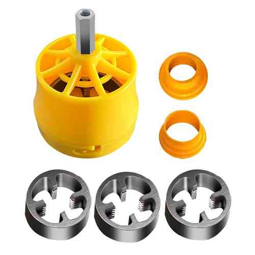 Комплект для нарезания резьбы на трубах с дрелью, направляющая, втулки и матрицы 1, 1/2, 3/4 дюйма Киев