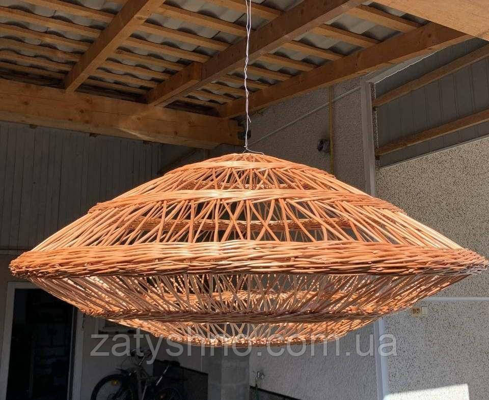 Большая плетеная люстра с узором кофейная Киев - изображение 5
