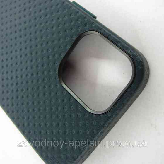 Iphone 12 mini Шкіряний чохол Перфорація (зелений) Одеса