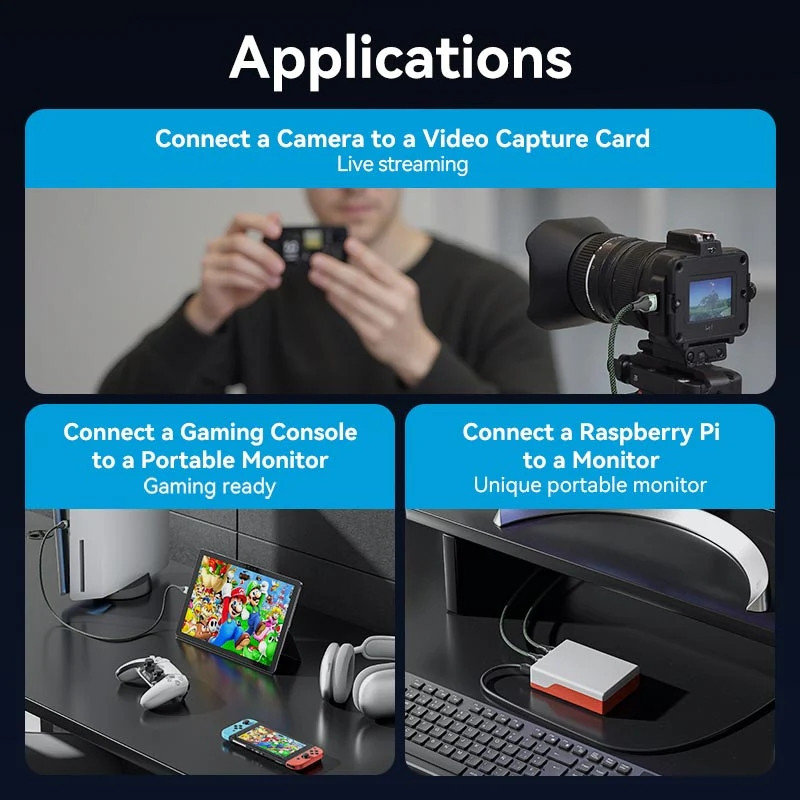 Кабель HDMI M - Micro HDMI M, 2.1 м, V2.0 8K 60Гц Aluminum Alloy Type Green Vention Винница - изображение 8