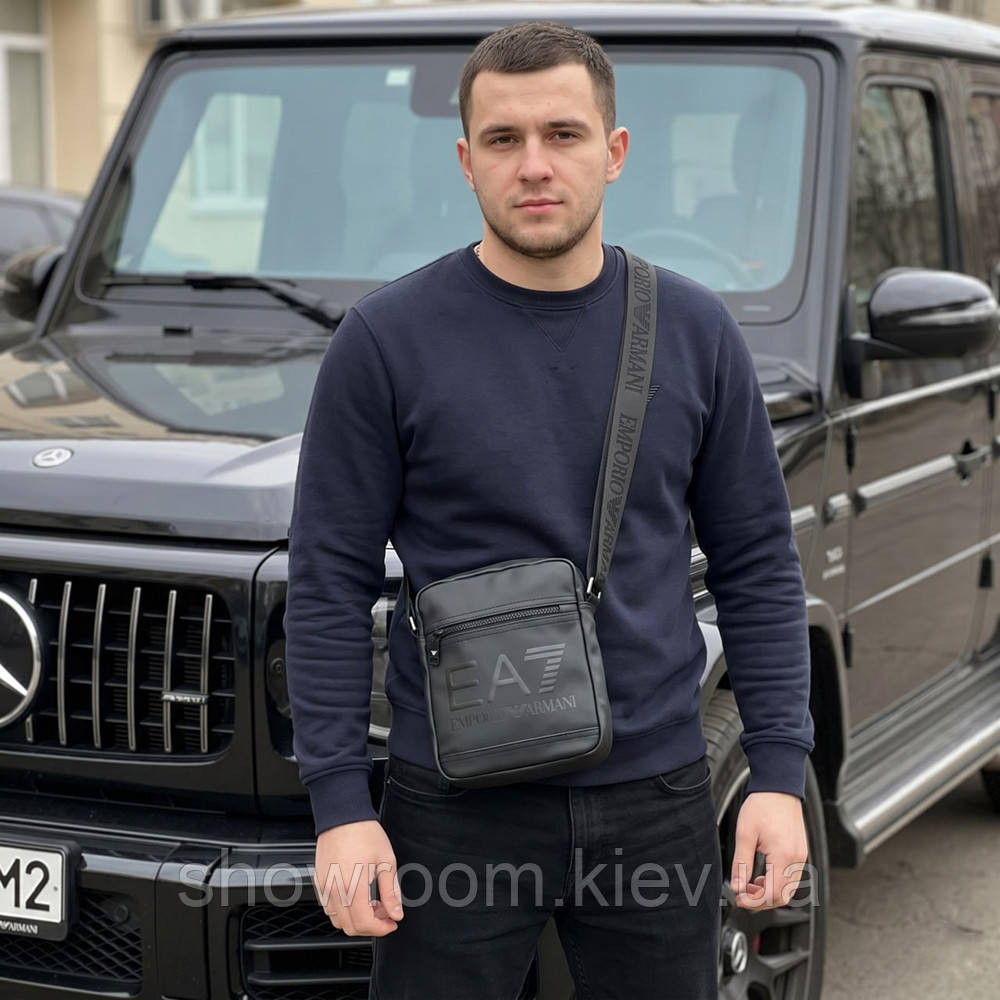 Мужская брендовая борсетка, сумка на плечо Emporio Armani (A-04) Киев - изображение 5