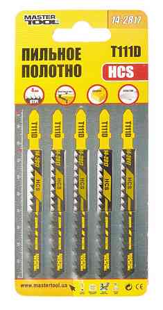 Полотно пиляльне для лобзика MASTERTOOL T111D 5 шт дерево/пластик швидке пряме різання 6TPI/100 мм basic 14-2817 Рівне