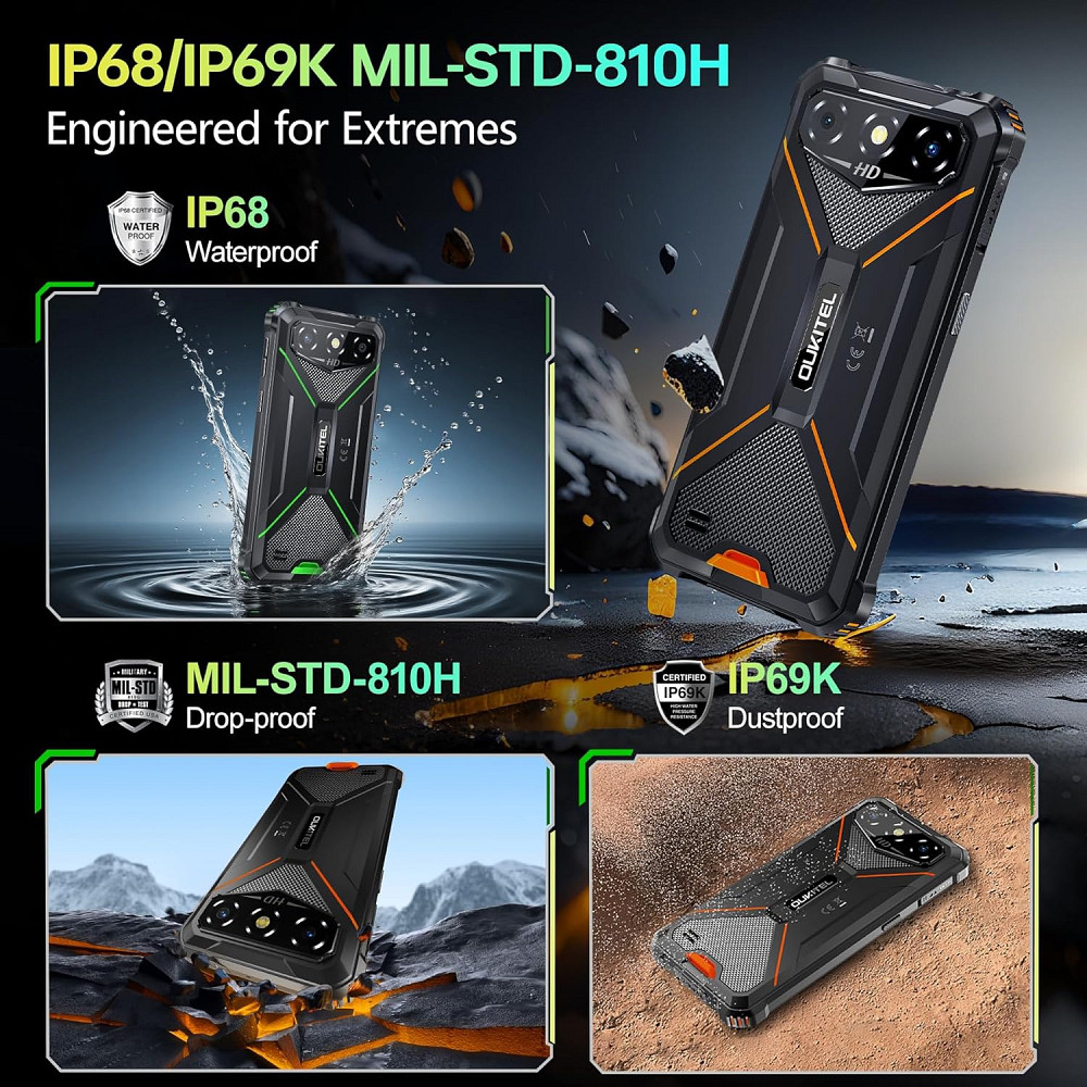 Смартфон Oukitel G3 6" HD+ /4GB/128GB T310 /6300mAh /13+5Мп/ IP69K/Black Вінниця - фото 7