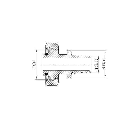 Переходник под евроконус с накидной гайкой Koer KA.A08F-16E - 16(2.2mm) x 3/4