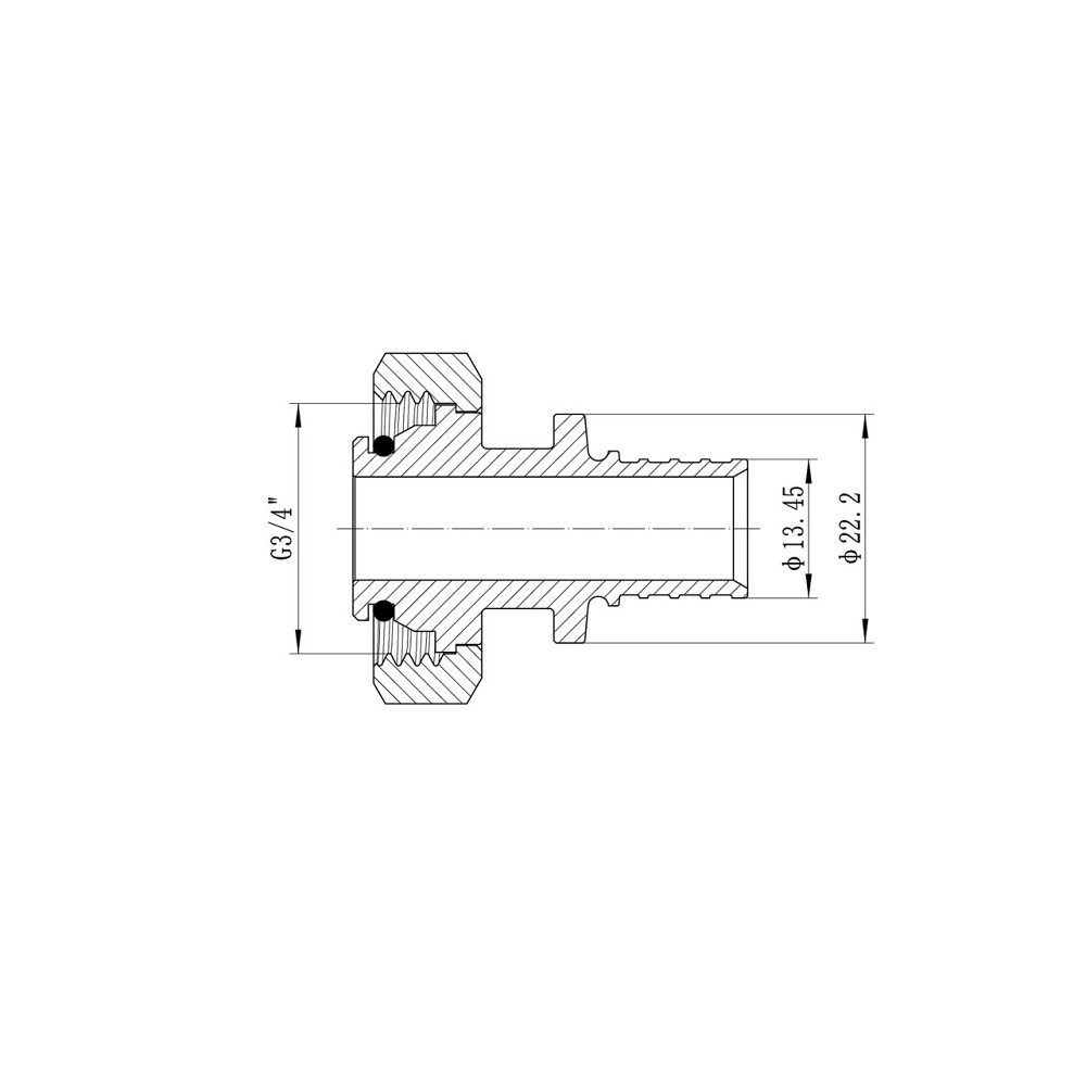 Перехідник під євроконус з накидною гайкою Koer KA.A08F-16E - 16(2.2mm) x 3/4"F (KR4869) Київ - фото 3