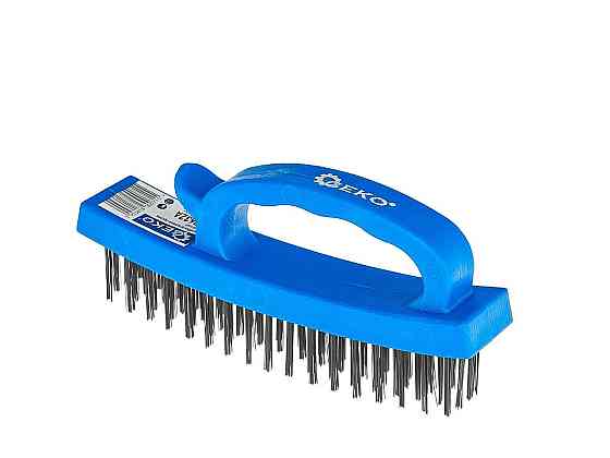 Ручна щітка дротяна "GeKo" 165 мм зі сталевих дротиків з пластиковою ручкою Стрый