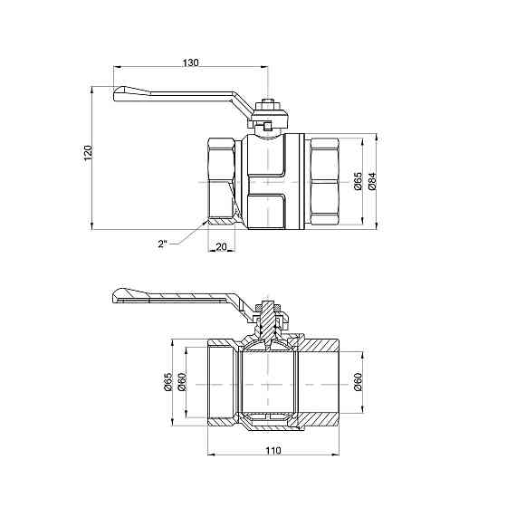Кран кульовий Icma 2" прямий No350 Київ