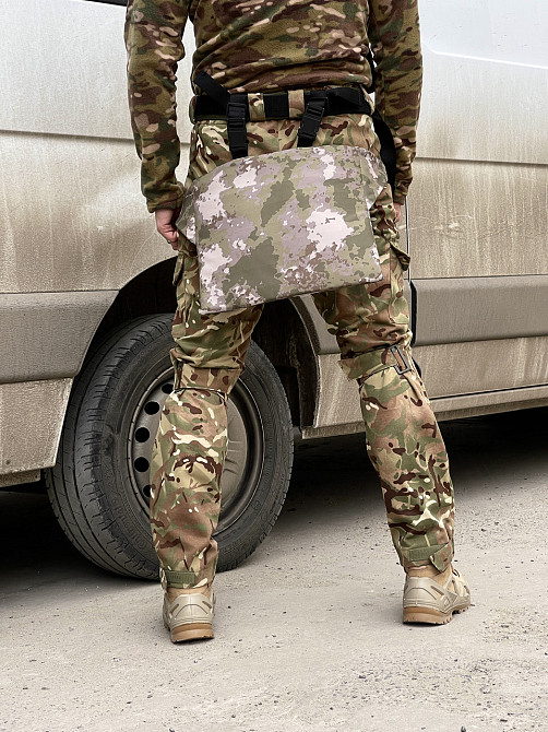 Каремат тактичний складаний сидінь поджопник швидкознімний Hotass 165×45 см Каремат військовий, Карі Днепр - изображение 9