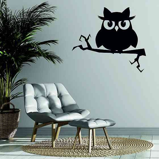 Декоративне настінне Панно  «Сова» , Декор на стіну 70*61 см., Чорний Київ