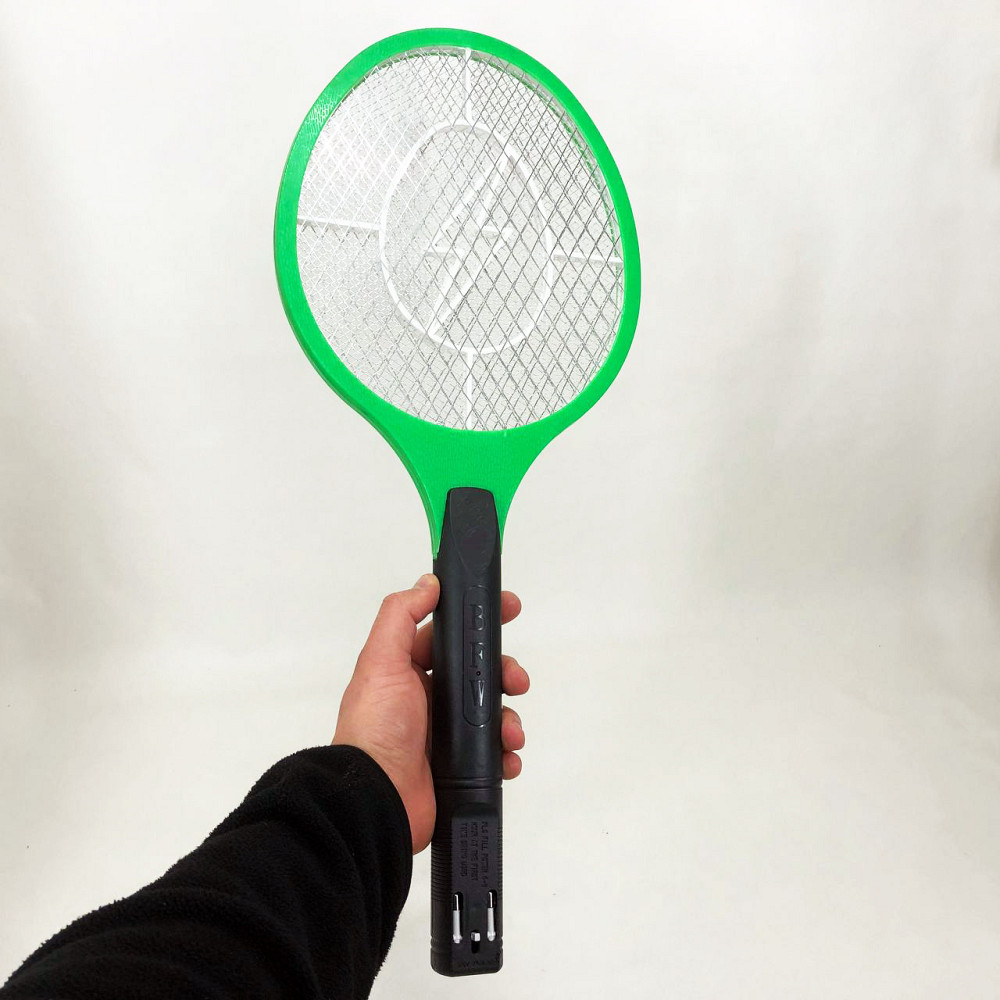Мухобойка электрическая от насекомых, Аккумуляторный уничтожитель комаров, мошек, мух. Цвет: зеленый AF-25 Львов - изображение 1