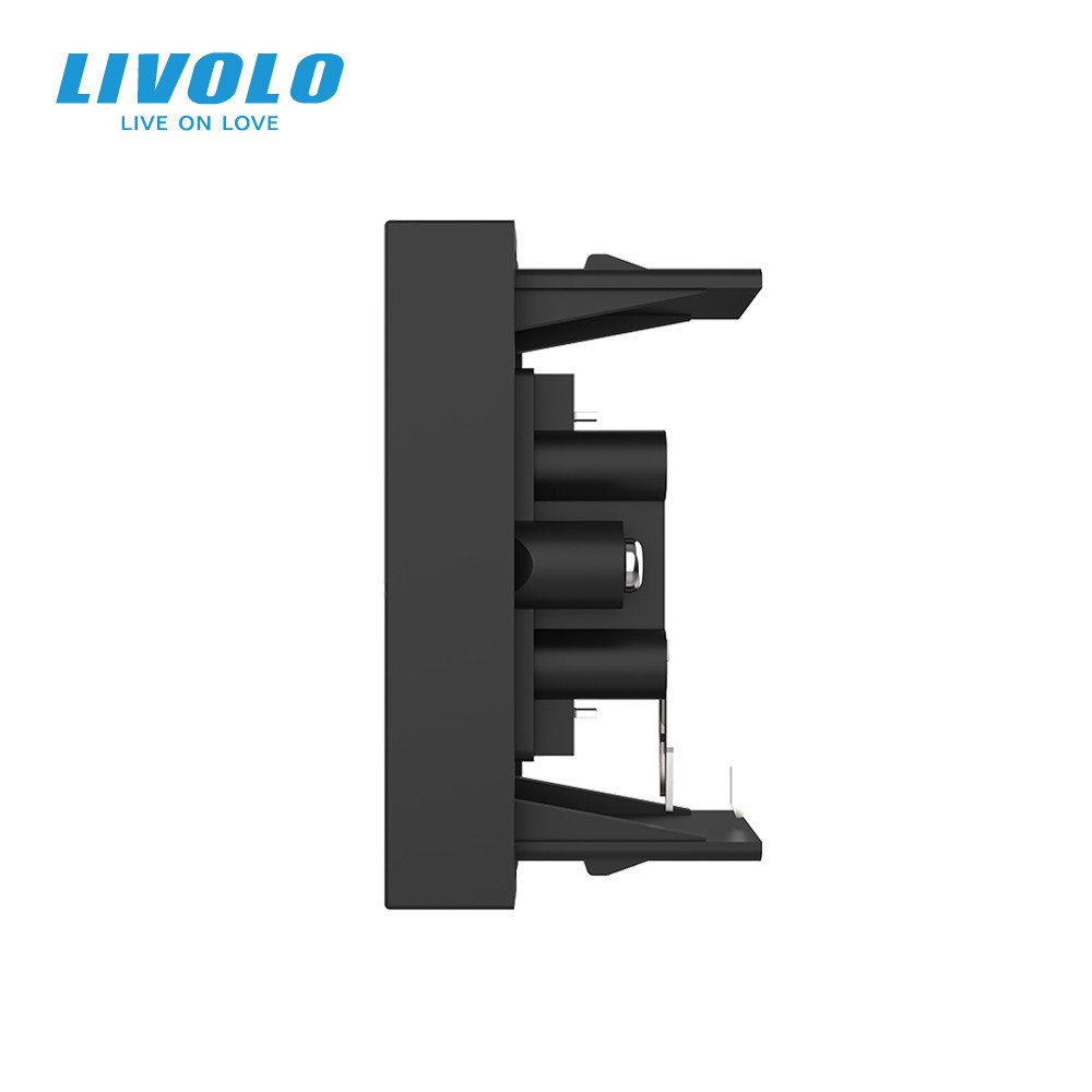 LIVOLO Аудіо розетка RCA (тюльпан) LIVOLO, чорна, модуль 0.5 поста, для колонок / підсилювача ( Коломыя - изображение 10