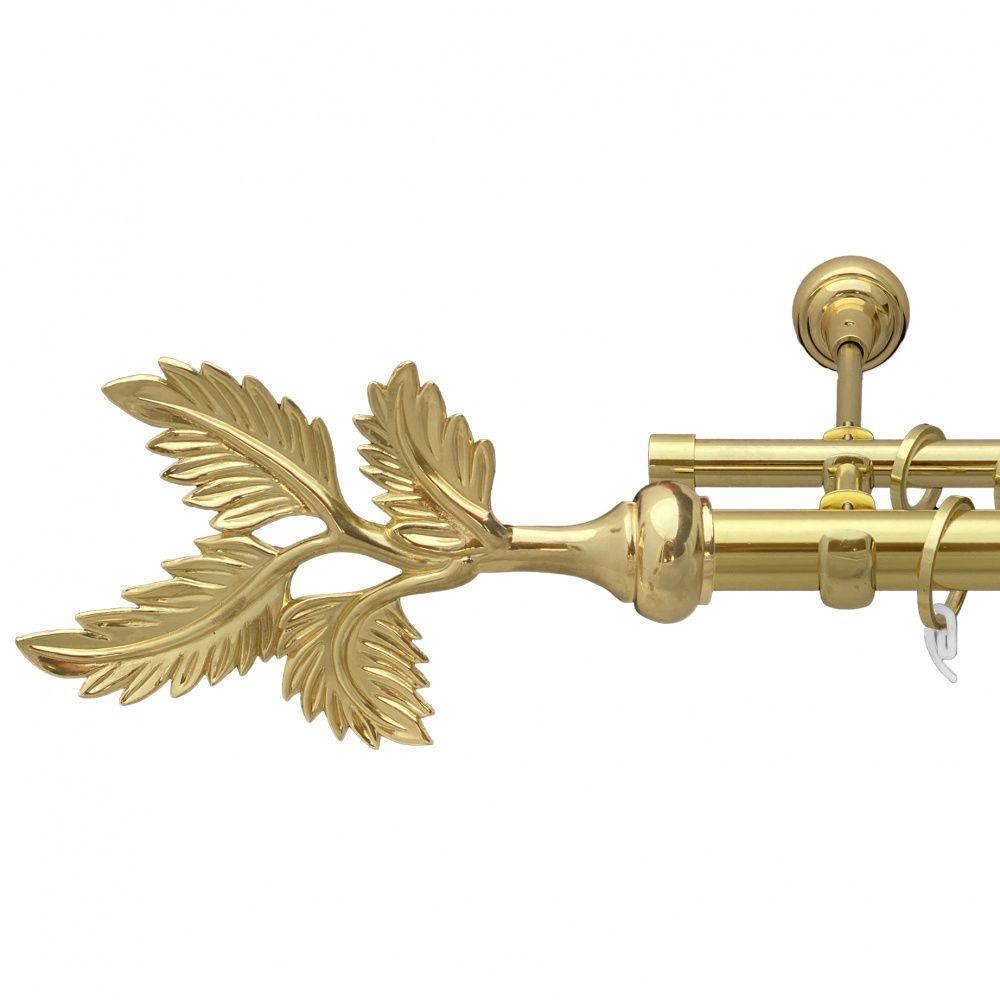 Карниз Orvit Папороть металевий дворядний відкритий гладка труба кільце фасонне металеве  Золото 25\16 мм 200 Львов - изображение 1