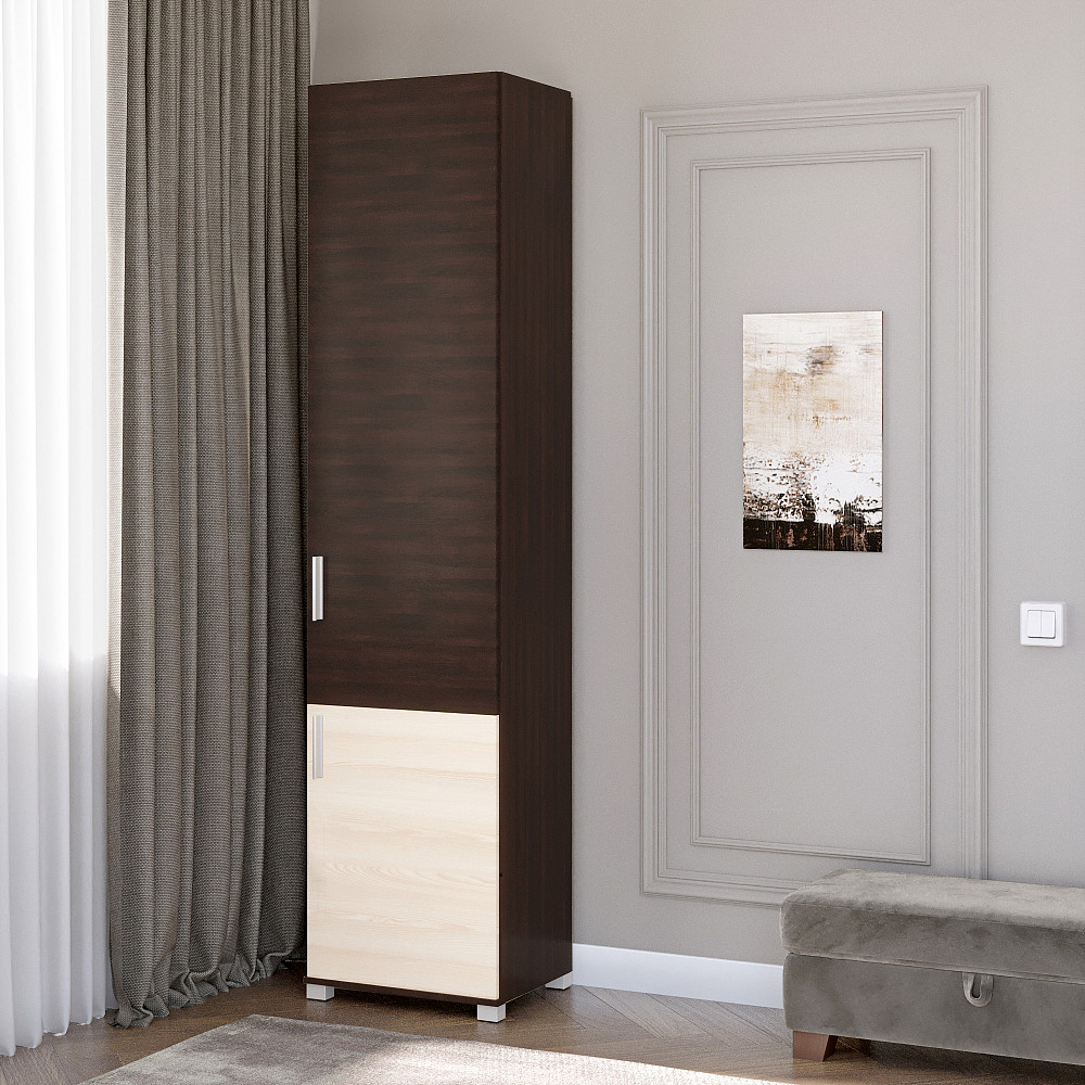 Шафа-пенал закрита Еверест Бриз-15 венге + дуб молочний (DTM-2267) Львів - фото 1