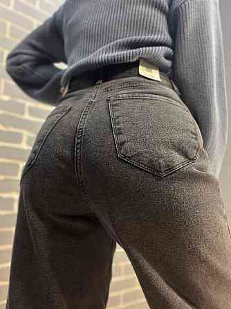 Джинсы женские Its Basic 4133 Baggy jeans свободные утепленные байка высокая посадка черные, черный, Одесса