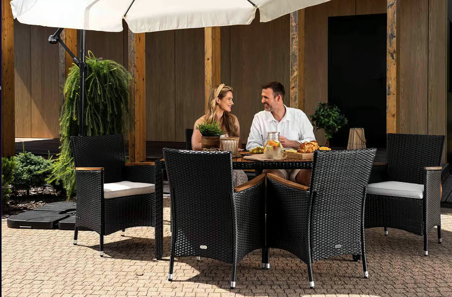 Садові меблі Di Volio VERONA 6+1 чорно-кремові Киев - изображение 10