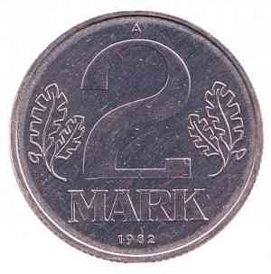 Монета 2 марки. 1982 год, ГДР. (Г) Полтава