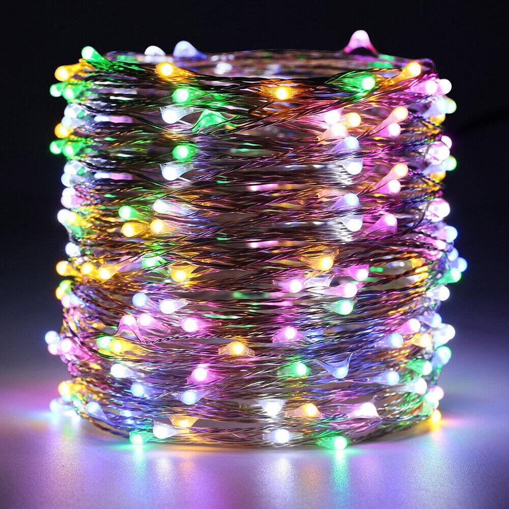 Гірлянда роса 100 метрів гірлянда капля роси з режимами 1000 лед Niki Light гірлянда на пульті вулична гірлянда 220в Мультиколор Київ - фото 4