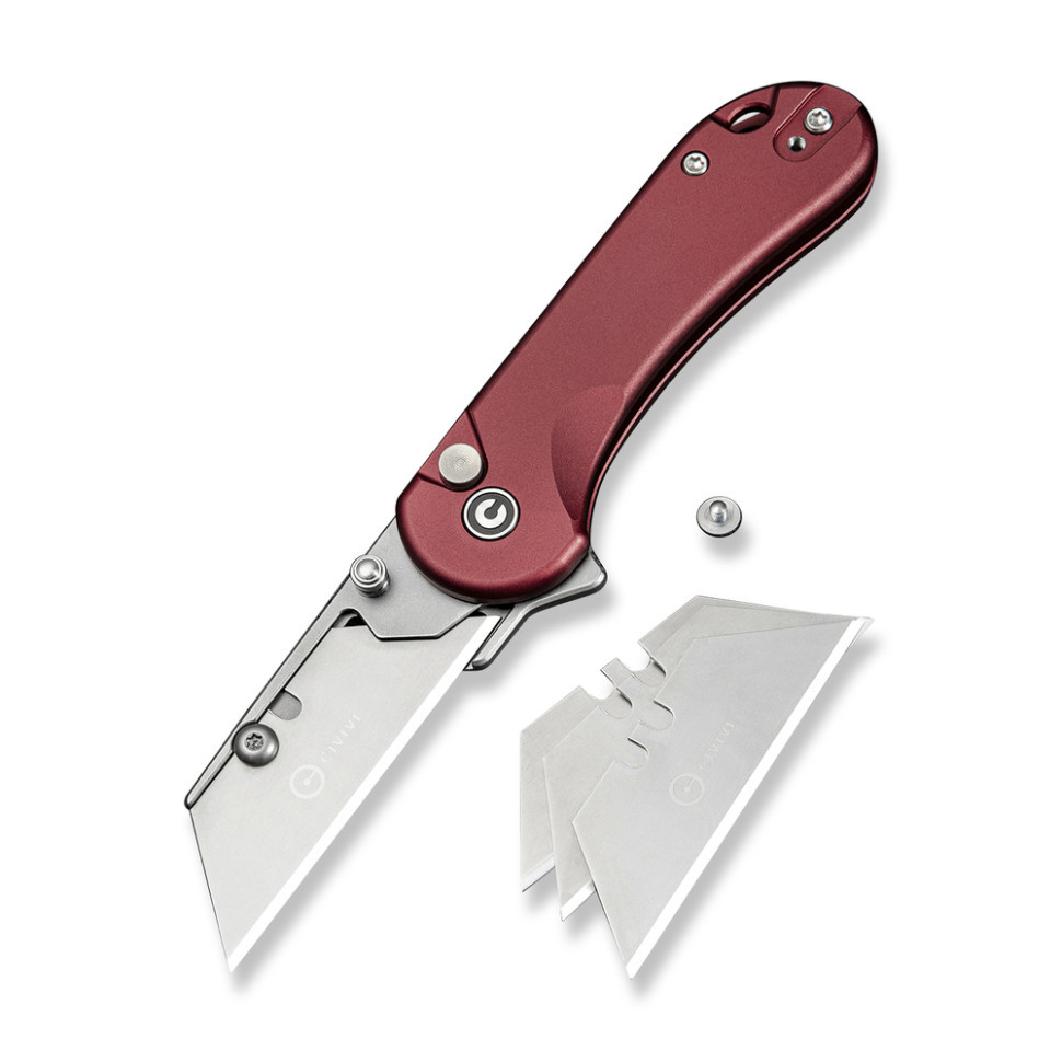 Ніж трапеція складаний кишеньковий Civivi Elementum Utility, (5.8 см) 6Cr13 / Aluminum червоний Киев - изображение 9