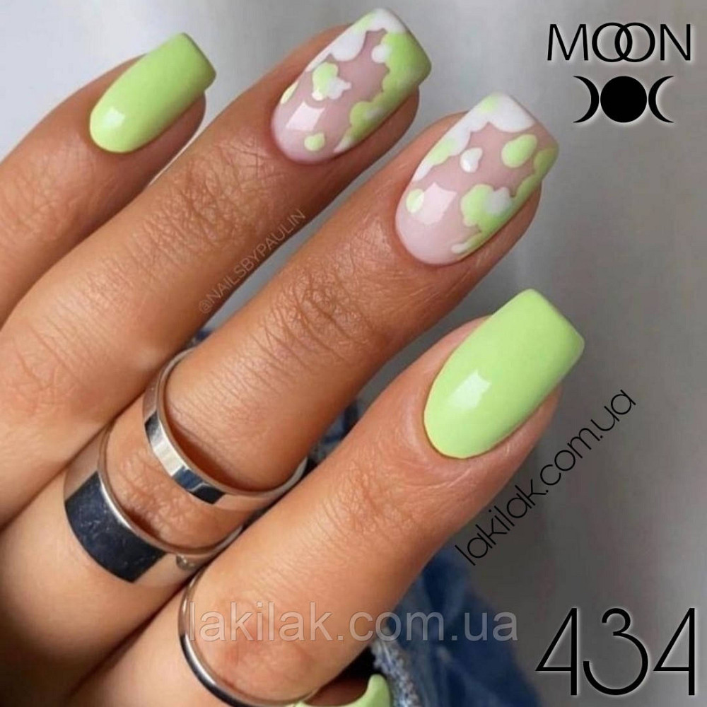 Гель-лак Moon Full Breeze color №434 фісташково-салатовий 8мл Херсон - изображение 1