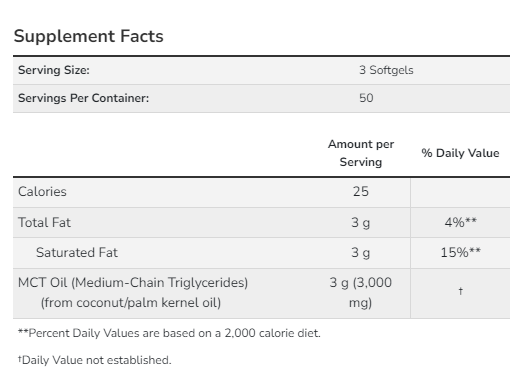 MCT Oil 1000 mg - 150 sgels Луцьк - фото 2