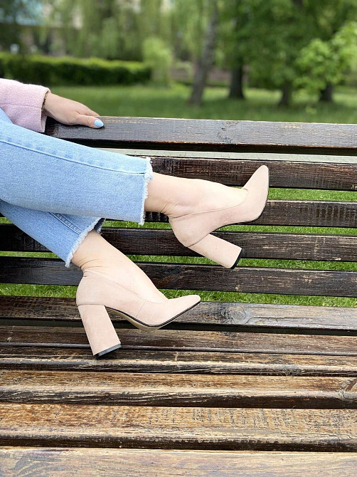 SANTINI Туфлі жіночі SANTINI пудра натуральна замша каблук 10см 38р.39р. (953571-22) Коломия - фото 7