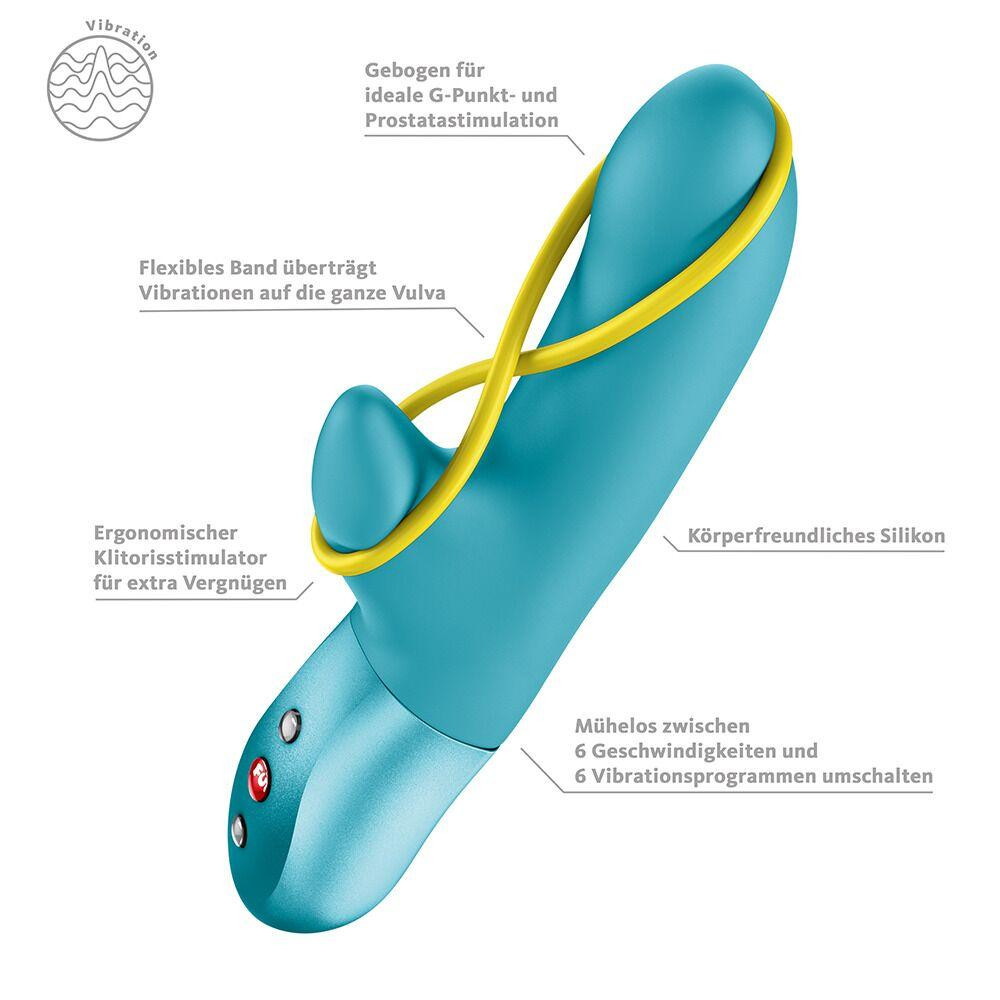 Мінівібратор-кролик зі стимулювальною стрічкою Fun Factory AMORINO Aquamarine, стрічка знімна Sex Aura Київ - фото 5