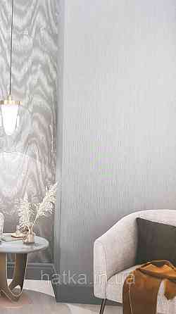 Обои виниловые на флизелине Marburg Lava метровые однотонные тонкая полоска темно серые Киев