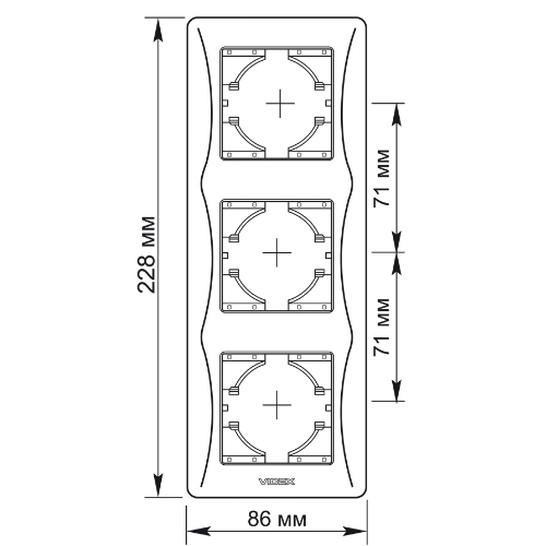BINERA крем Рамка вертикальна 3-а Videx Житомир