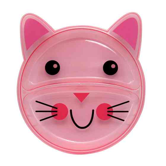 Дитяча секційна тарілочка "Кіт" 6000_кіт_рожевий Вінниця