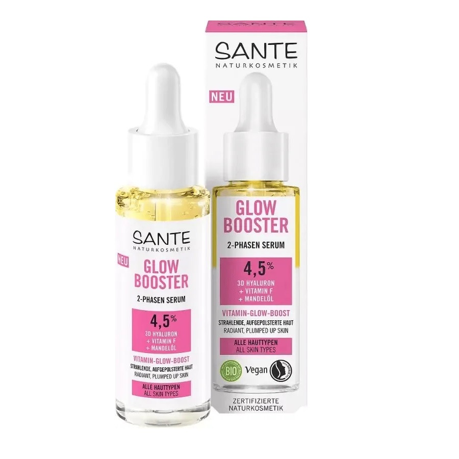 БІО-Сироватка Glow Boost 2-фазна з вітаміном F, гіалуроновою кислотою та мигдальною олією SANTE 30 мл Київ - фото 1